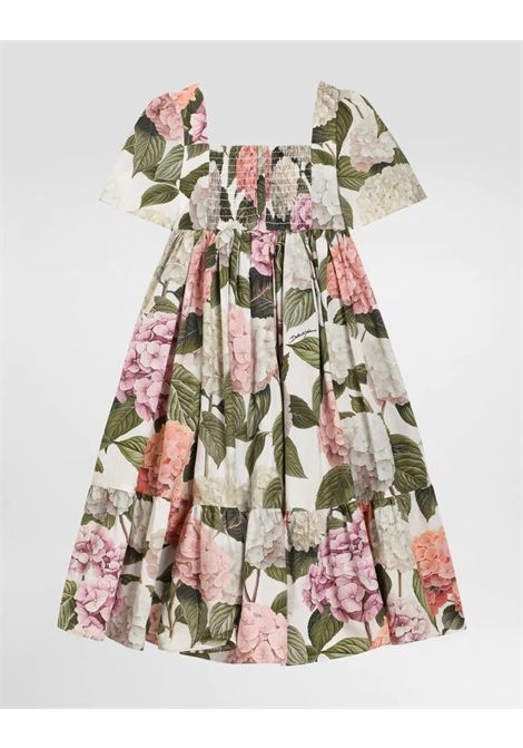 Abito con stampa Ortensia DOLCE & GABBANA KIDS | L53DE7 HS5T6HA5XG